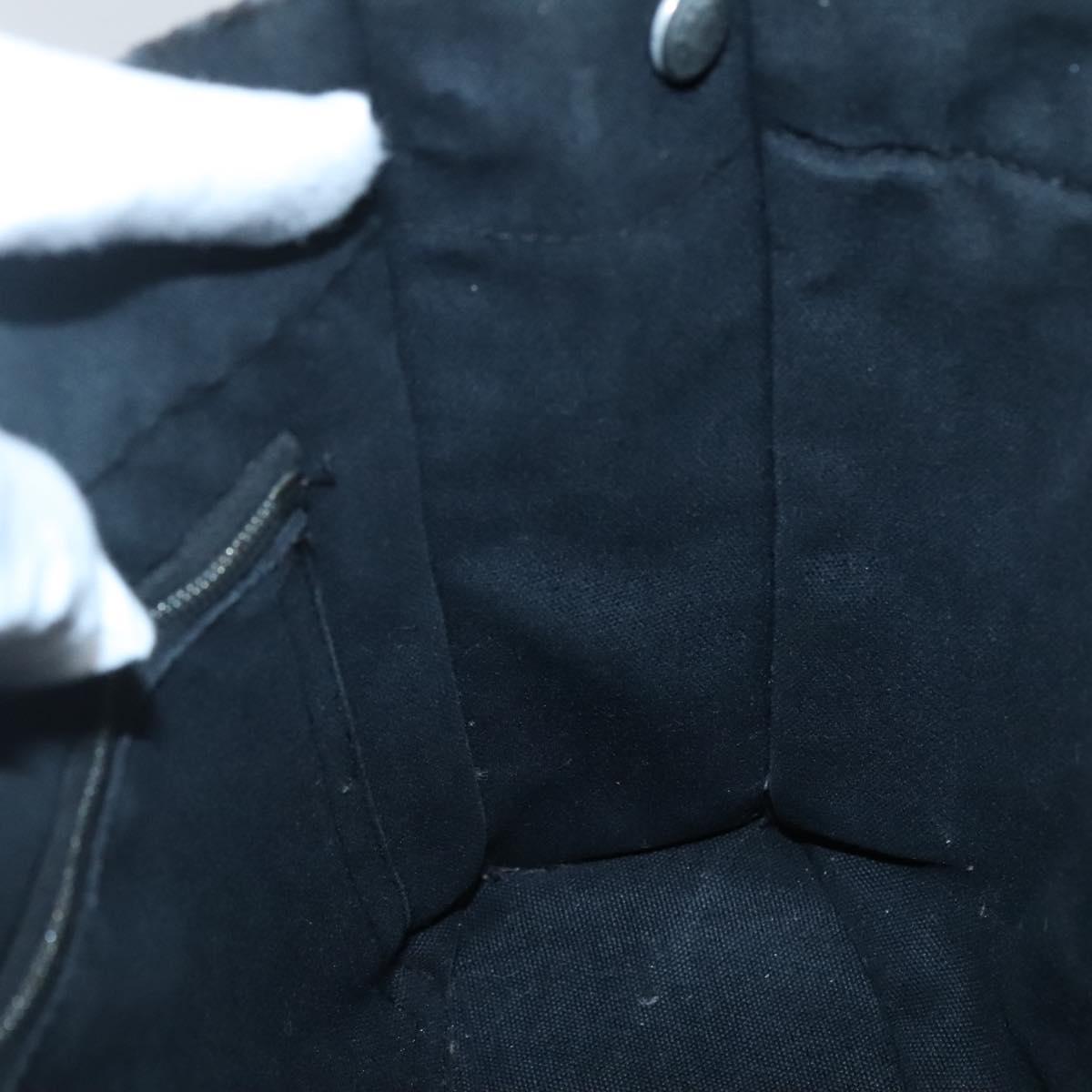 HERMES Fourre Tout PM Hand Bag Canvas Black Gray Auth 136542