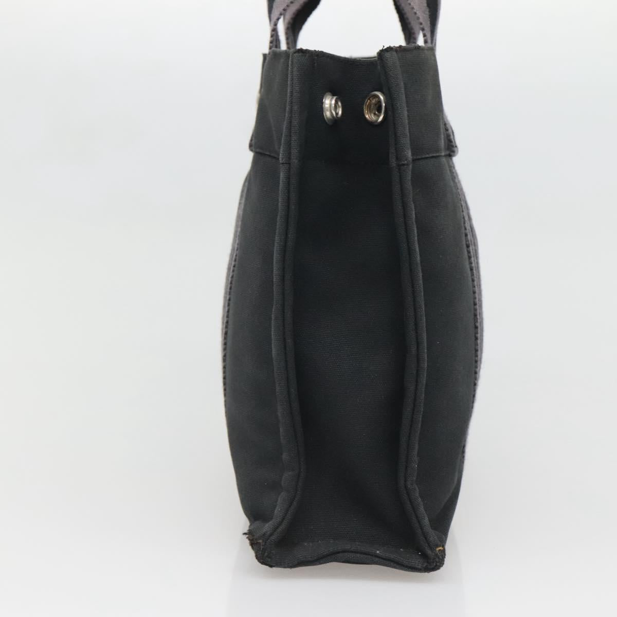 HERMES Fourre Tout PM Hand Bag Canvas Black Gray Auth 136542