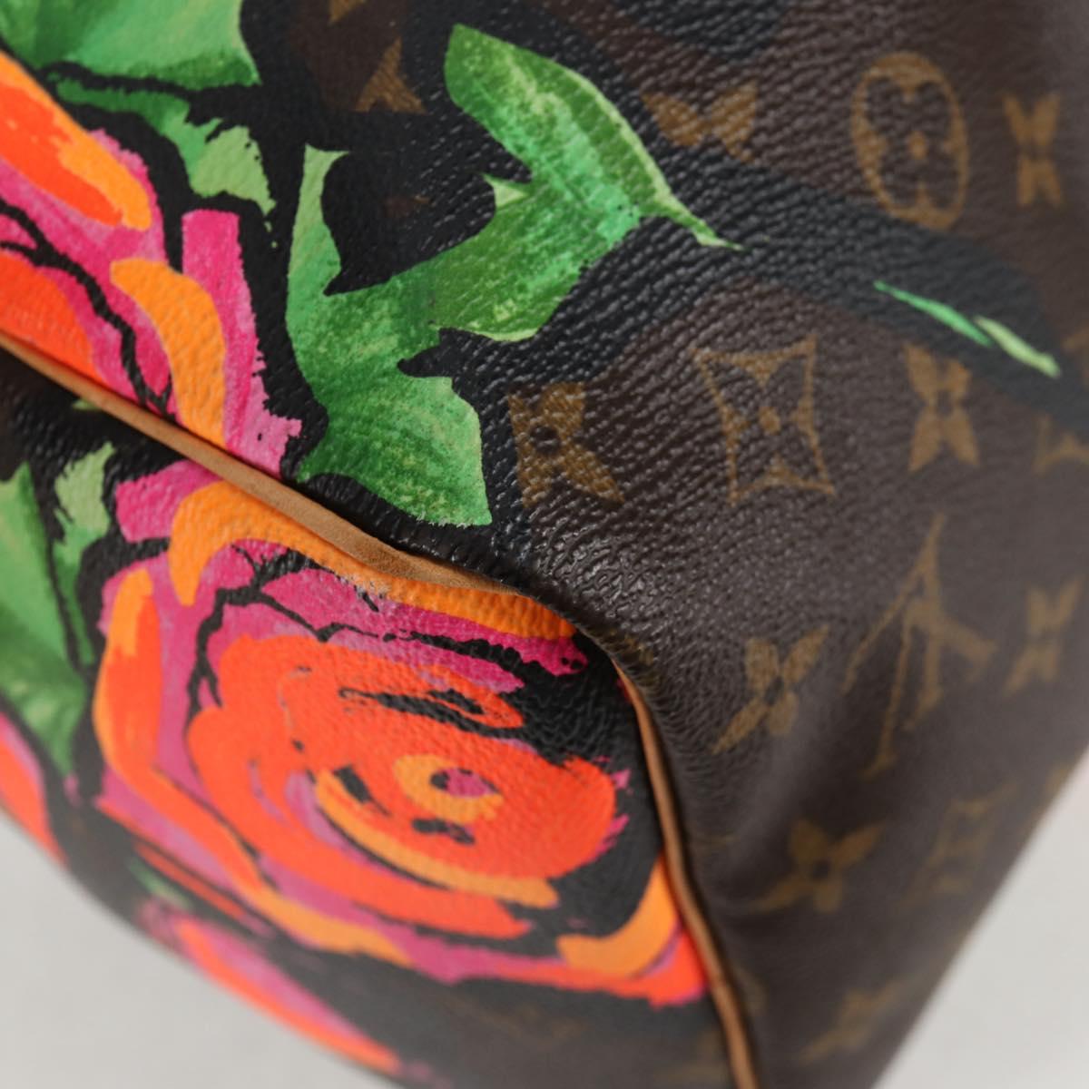 LOUIS VUITTON Monogram Rose Speedy 30 Hand Bag Orange Pink M48610 Auth 136544SAV