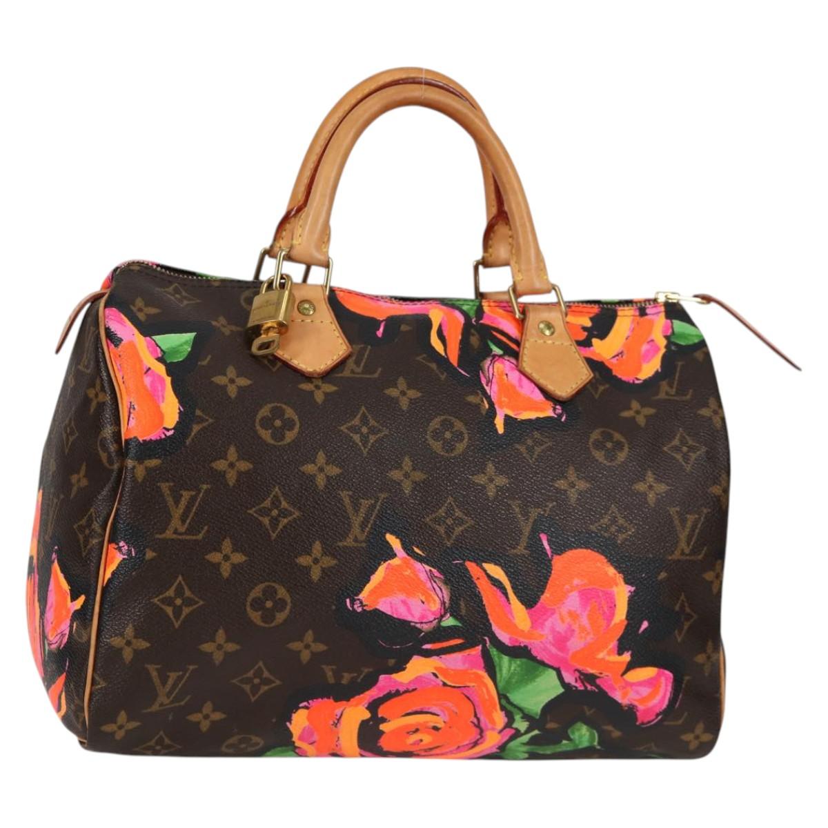 LOUIS VUITTON Monogram Rose Speedy 30 Hand Bag Orange Pink M48610 Auth 136544SAV