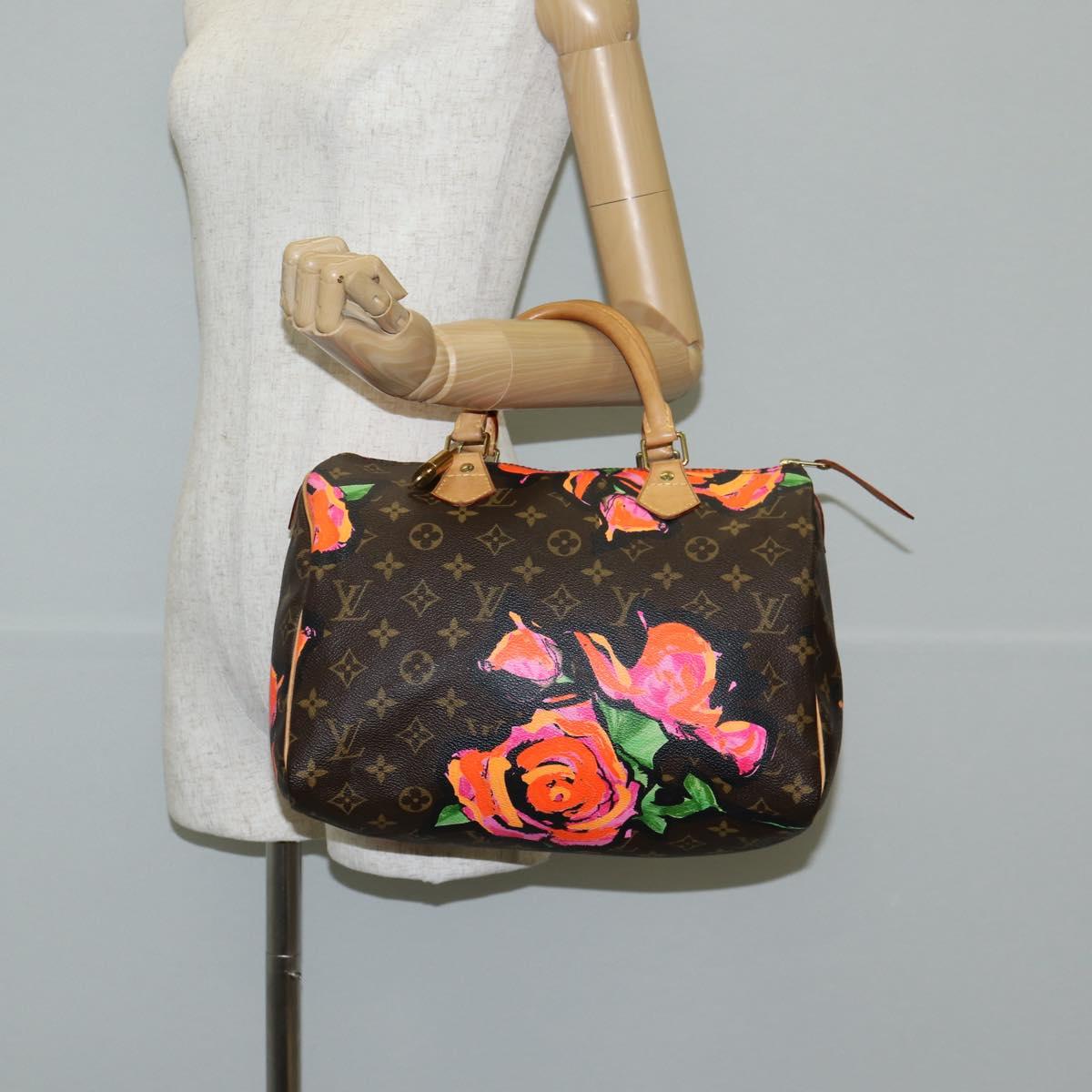 LOUIS VUITTON Monogram Rose Speedy 30 Hand Bag Orange Pink M48610 Auth 136544SAV
