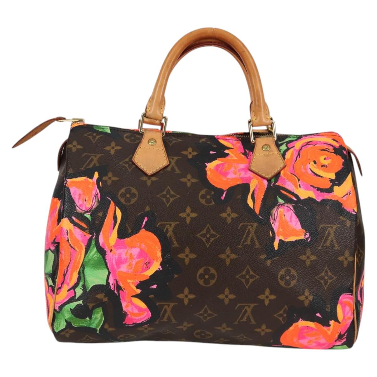 LOUIS VUITTON Monogram Rose Speedy 30 Hand Bag Orange Pink M48610 Auth 136544SAV