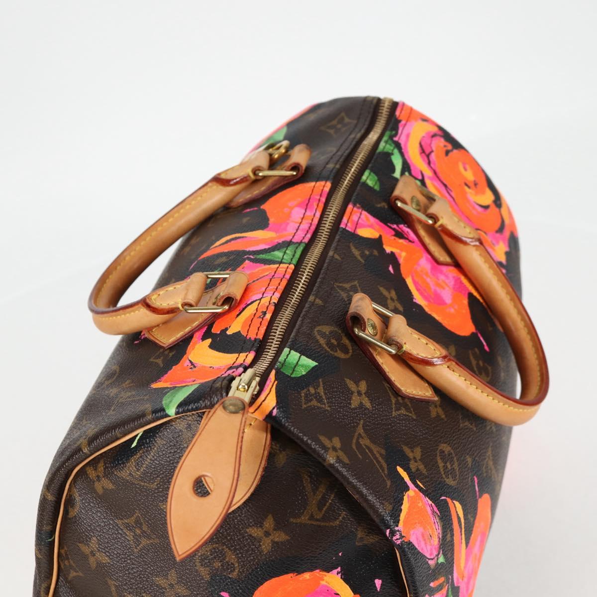 LOUIS VUITTON Monogram Rose Speedy 30 Hand Bag Orange Pink M48610 Auth 136544SAV