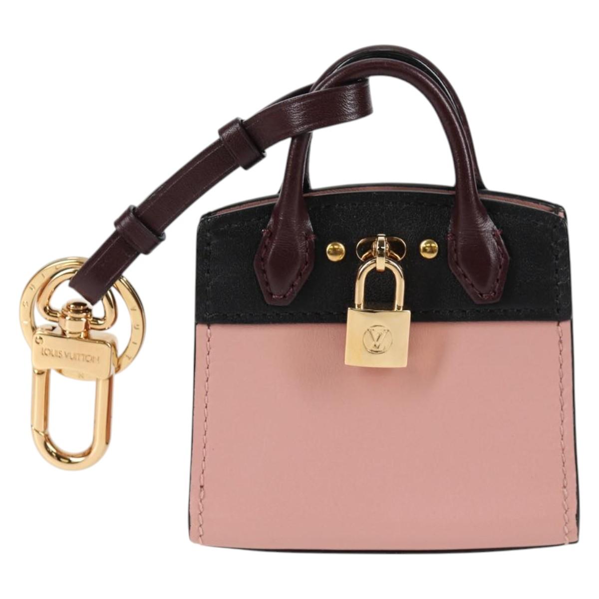 LOUIS VUITTON City Steamer Charm Leather Pink MP1787 LV Auth 136548M