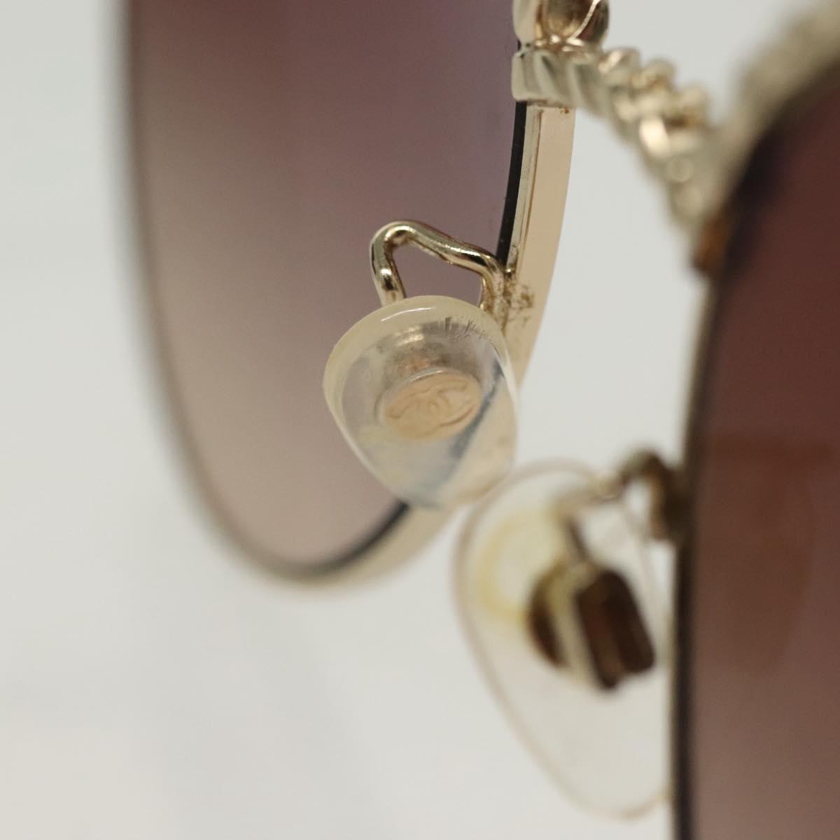 CHANEL Sunglasses metal Silver tone CC Auth 136551M