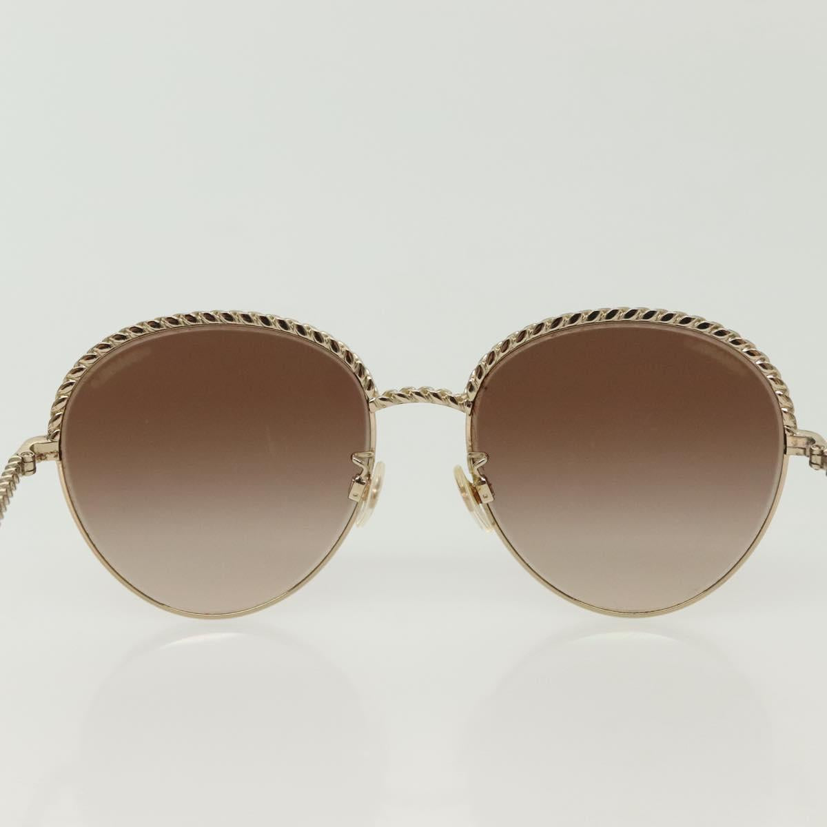 CHANEL Sunglasses metal Silver tone CC Auth 136551M