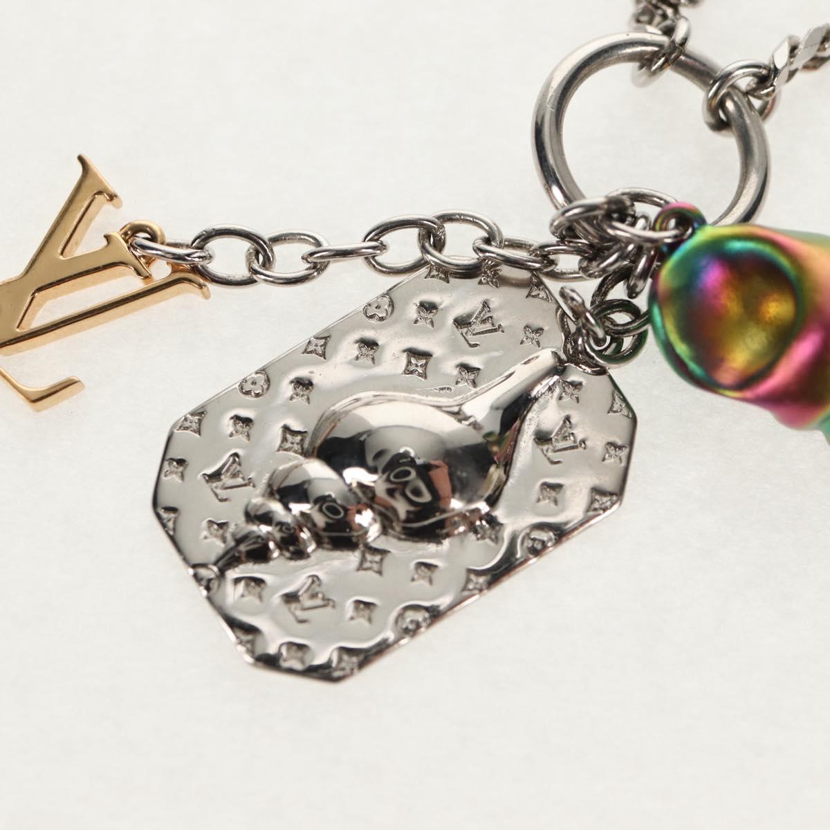 LOUIS VUITTON Shell Necklace metal Silver M01495 LV Auth 136561SAM
