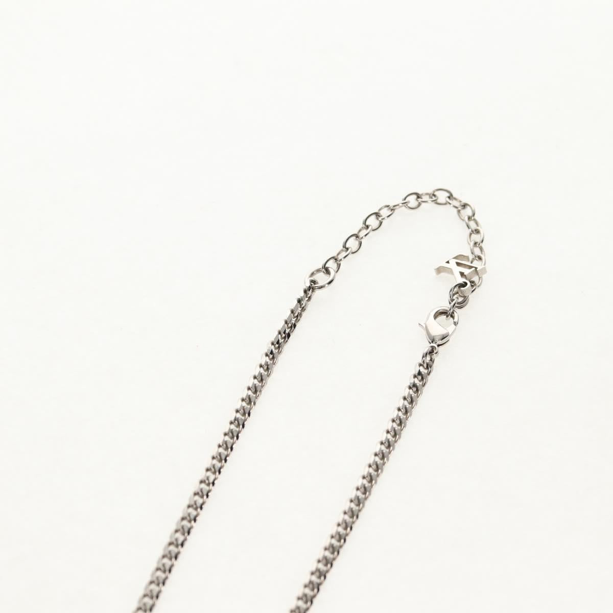 LOUIS VUITTON Shell Necklace metal Silver M01495 LV Auth 136561SAM