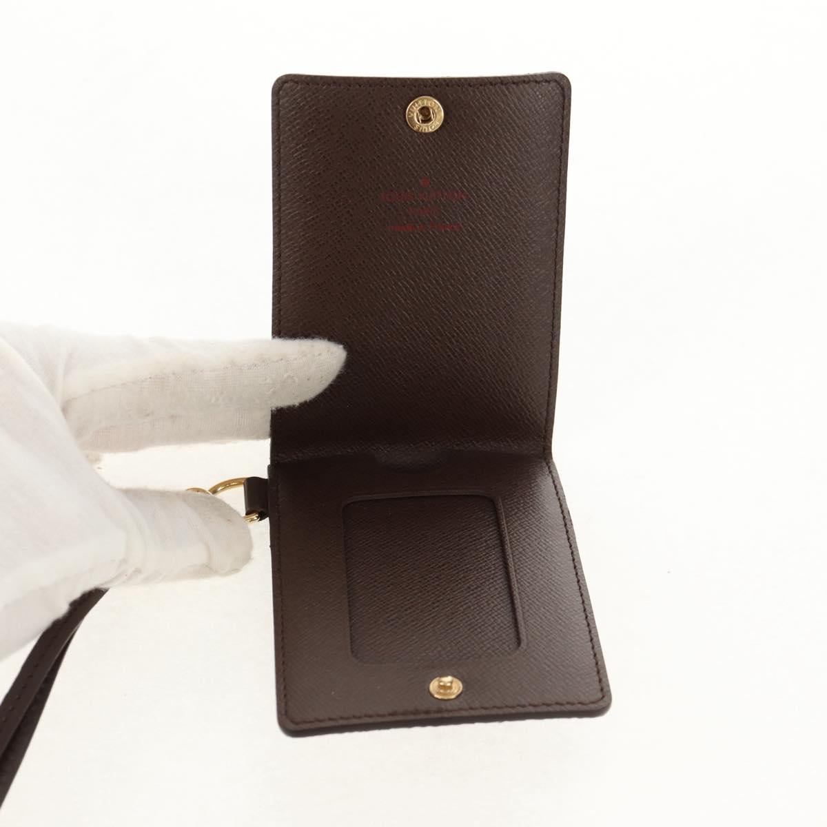 LOUIS VUITTON Damier Ebene Porte Cartes ID Bandouliere Case N60016 Auth 136567V