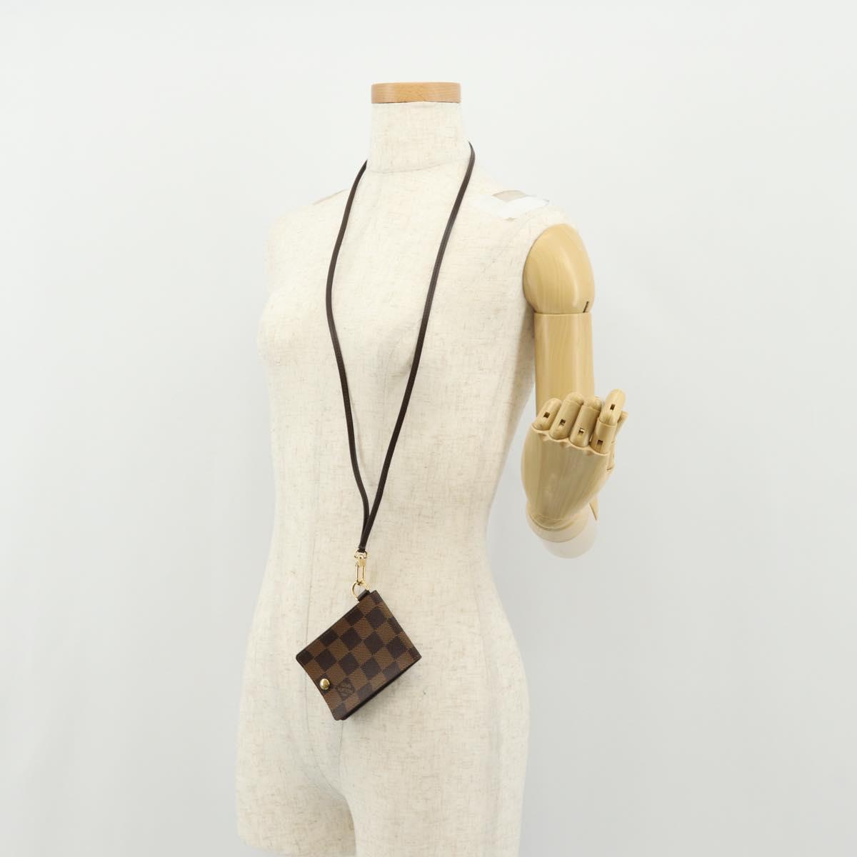 LOUIS VUITTON Damier Ebene Porte Cartes ID Bandouliere Case N60016 Auth 136567V