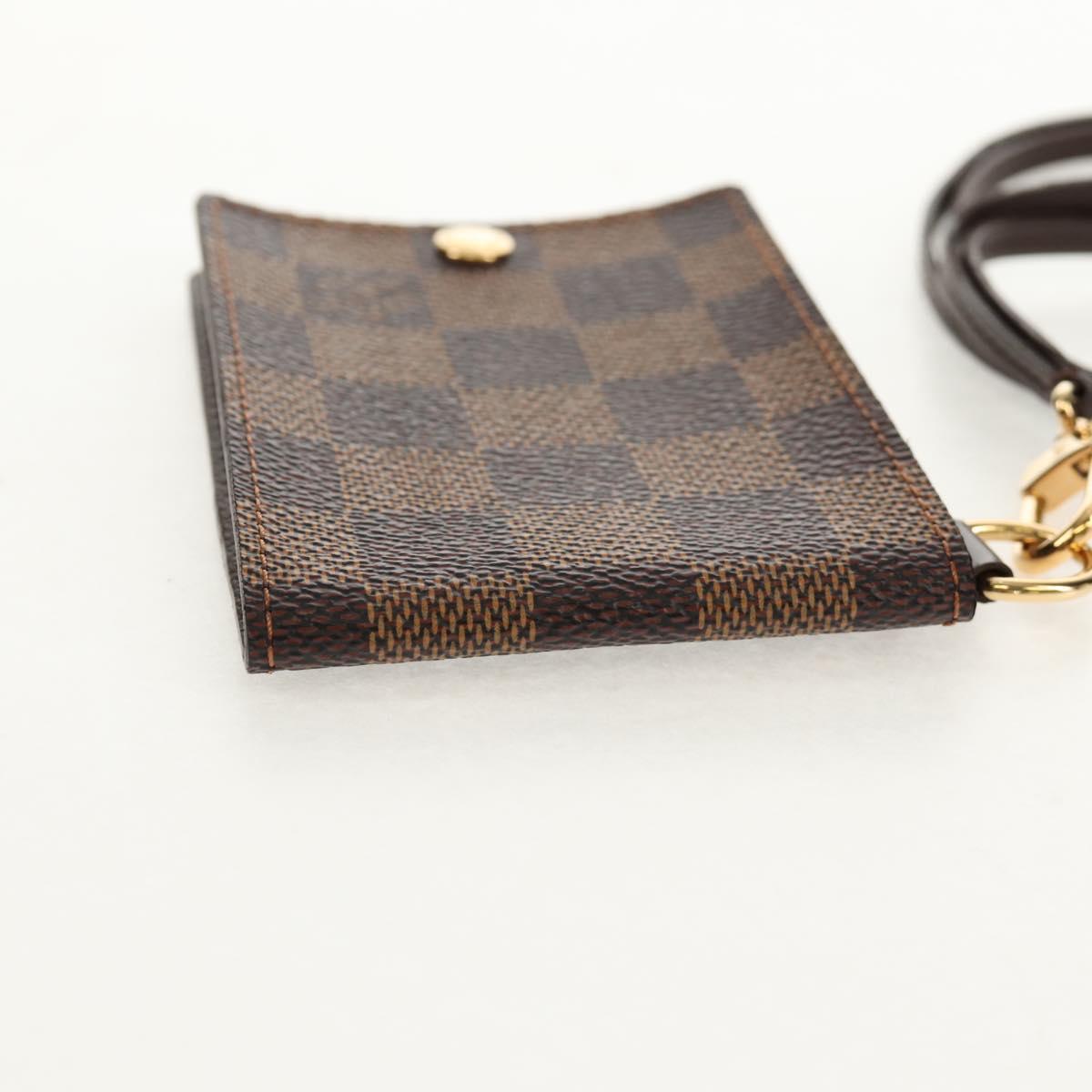 LOUIS VUITTON Damier Ebene Porte Cartes ID Bandouliere Case N60016 Auth 136567V