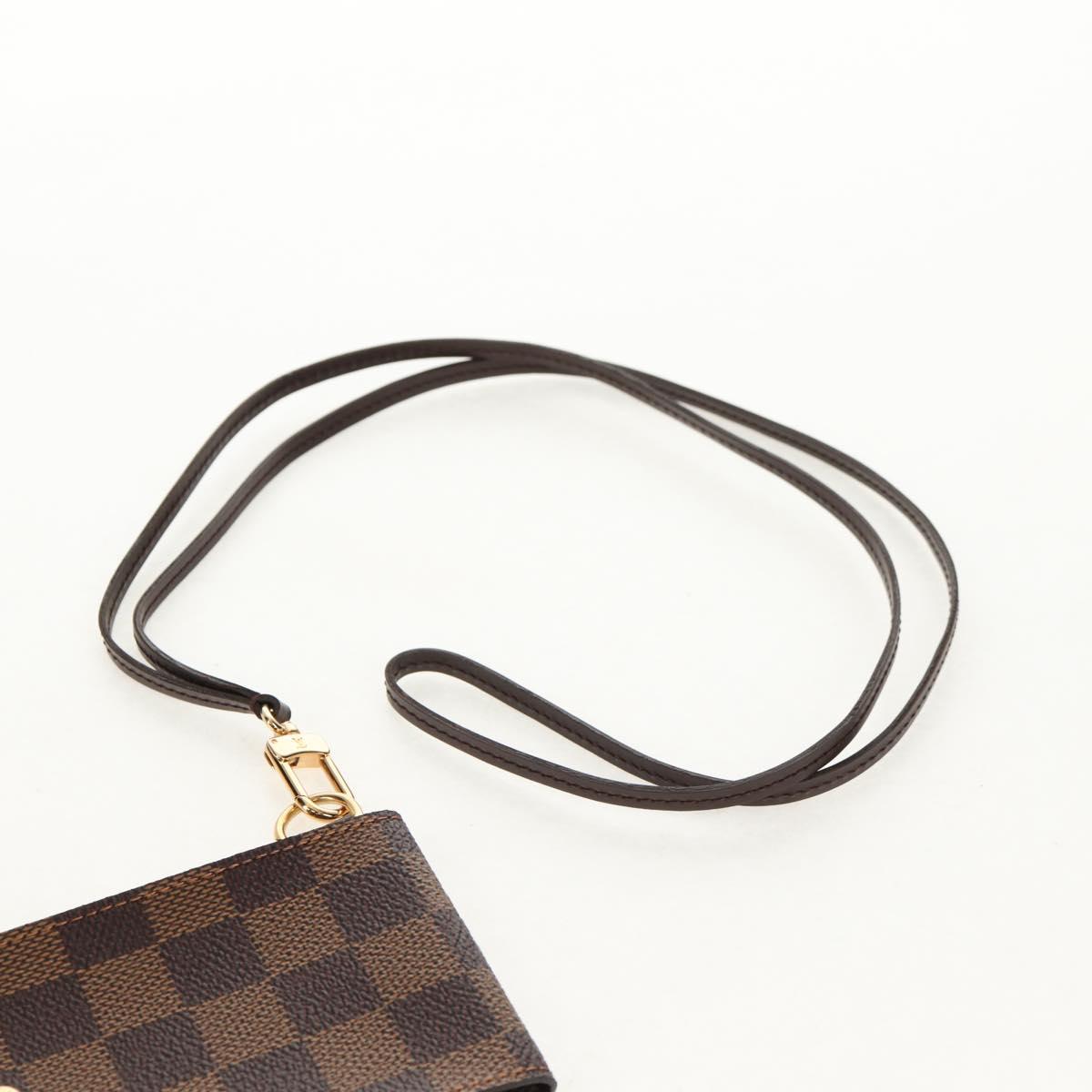 LOUIS VUITTON Damier Ebene Porte Cartes ID Bandouliere Case N60016 Auth 136567V