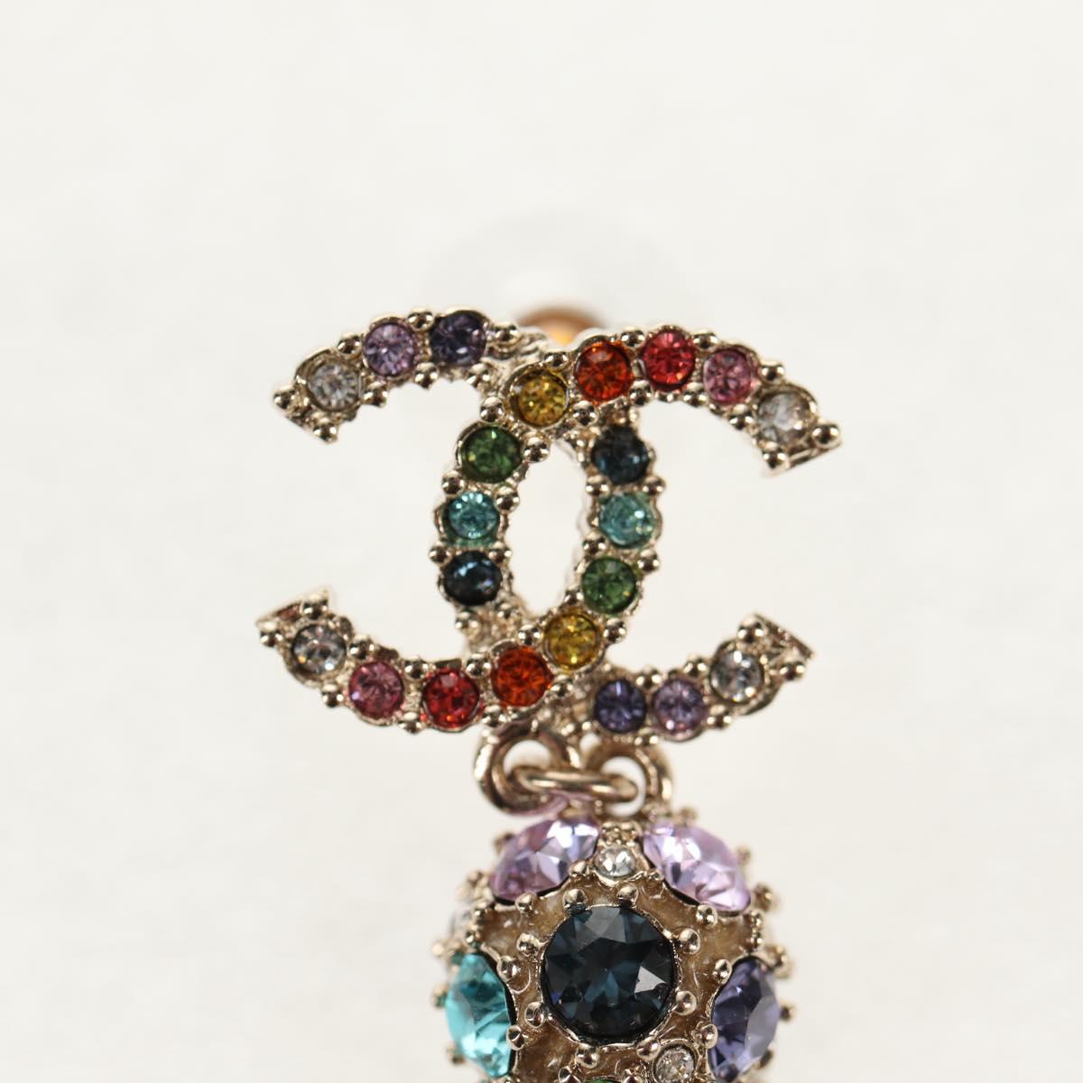 CHANEL Pierce metal Silver CC Auth 136569M