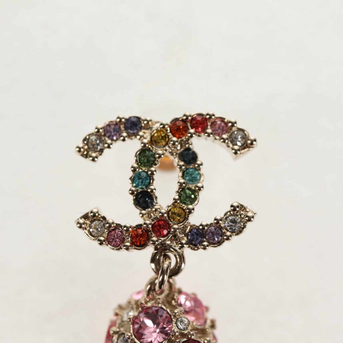 CHANEL Pierce metal Silver CC Auth 136569M