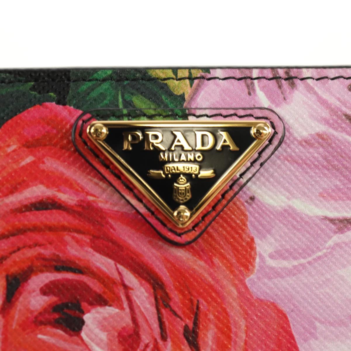 PRADA Bifold Wallet Leather Pink Auth 136570V
