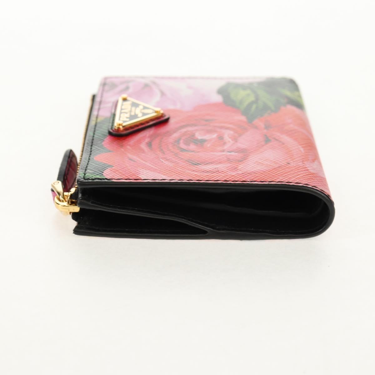 PRADA Bifold Wallet Leather Pink Auth 136570V