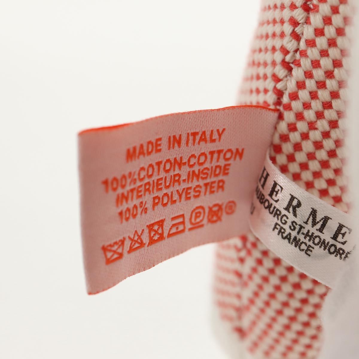 HERMES Cheval Honore Stuffed dog Cotton Orange Auth 136571M