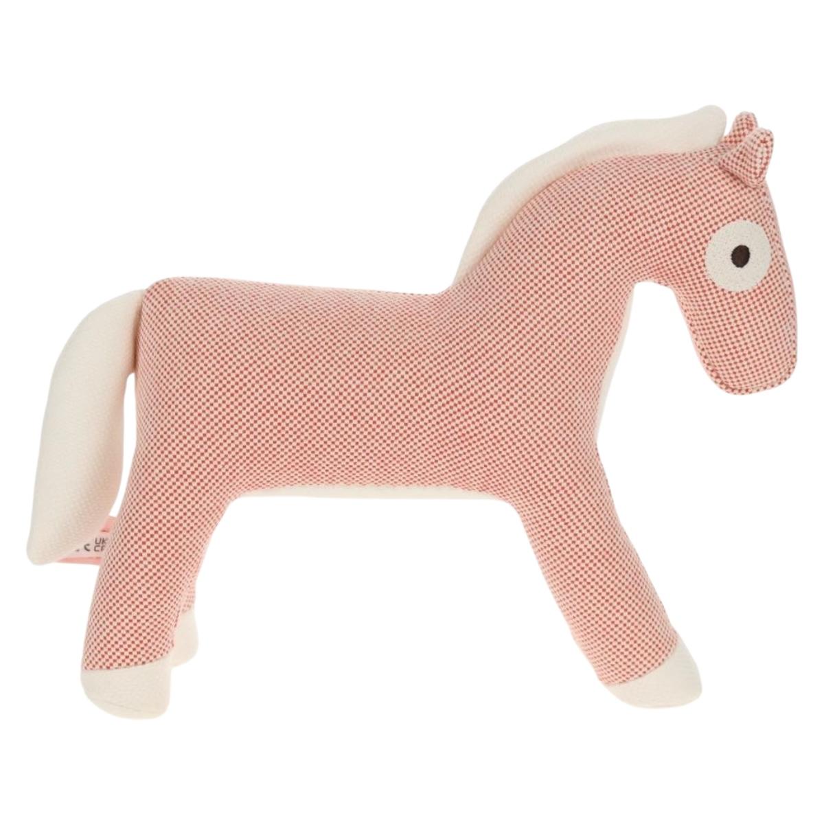 HERMES Cheval Honore Stuffed dog Cotton Orange Auth 136571M