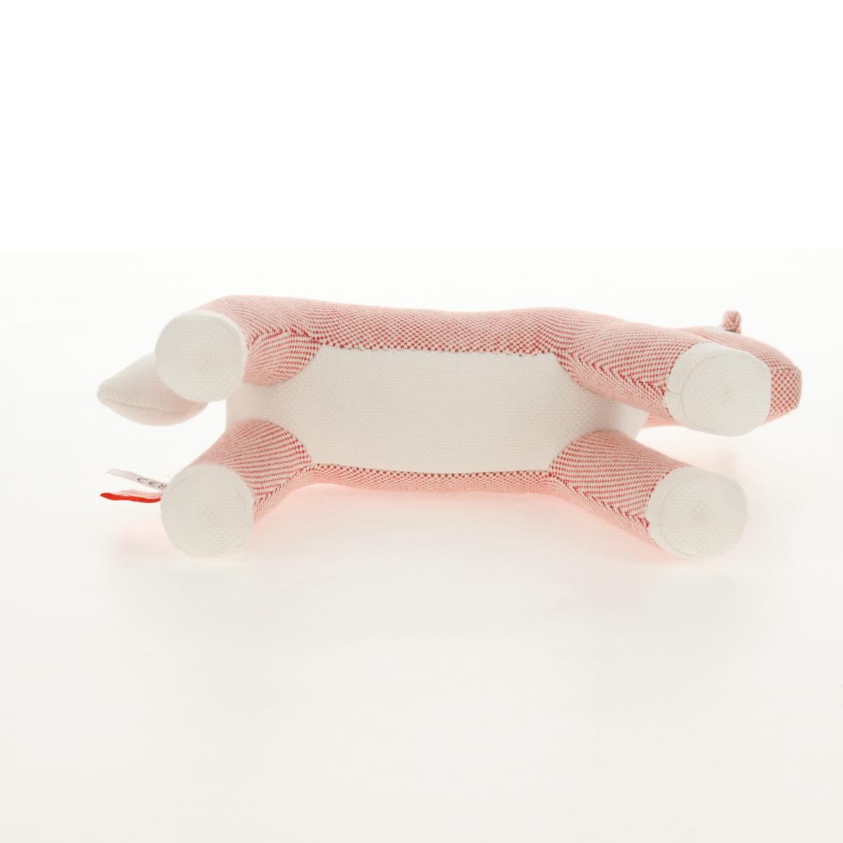 HERMES Cheval Honore Stuffed dog Cotton Orange Auth 136571M