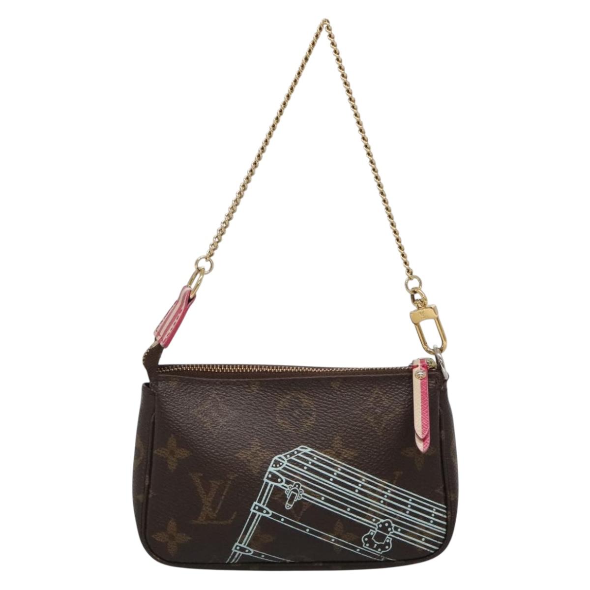 LOUIS VUITTON Christmas Only Mini Pochette Accessoires Pouch M58501 Auth 136593