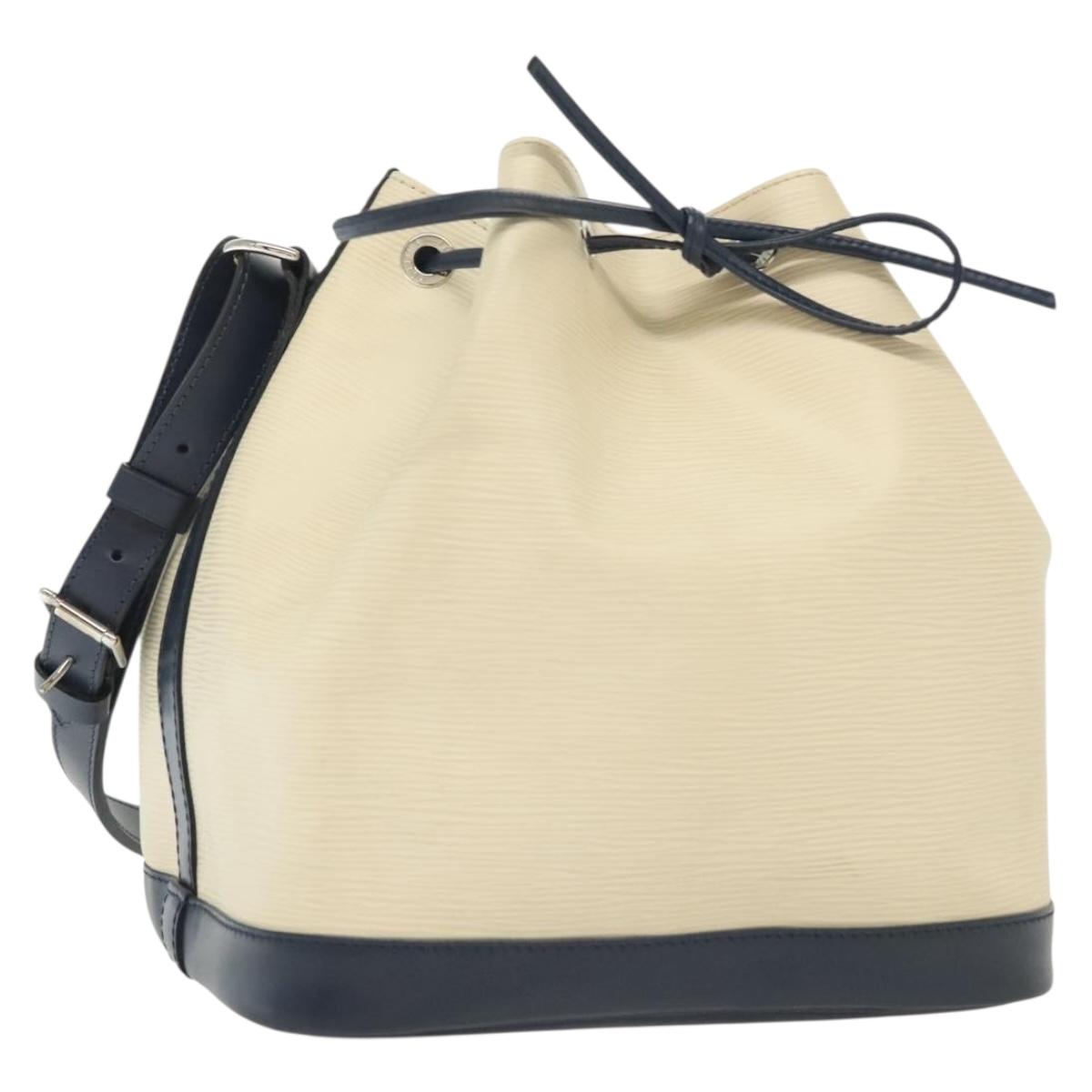 LOUIS VUITTON Epi Bicolor Petit Noe Shoulder Bag White Navy M40881 Auth 136597