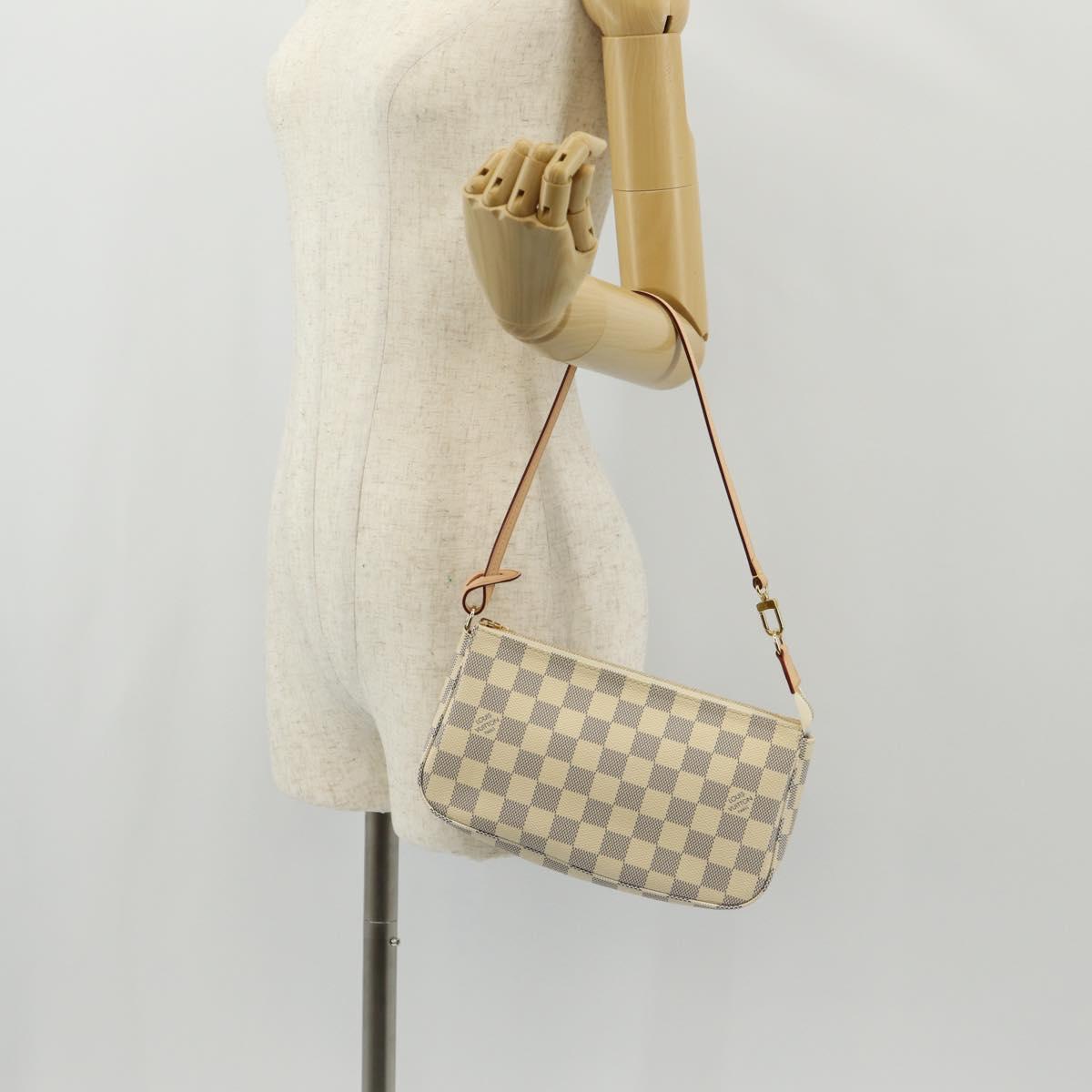 LOUIS VUITTON Damier Azur Pochette Accessoires Pouch N51986 LV Auth 136598M