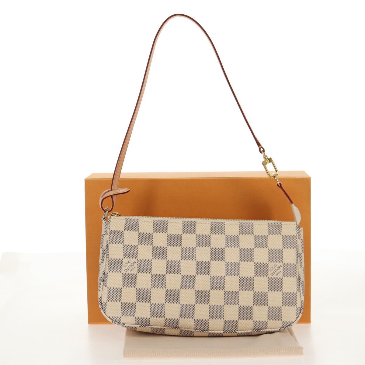 LOUIS VUITTON Damier Azur Pochette Accessoires Pouch N51986 LV Auth 136598M