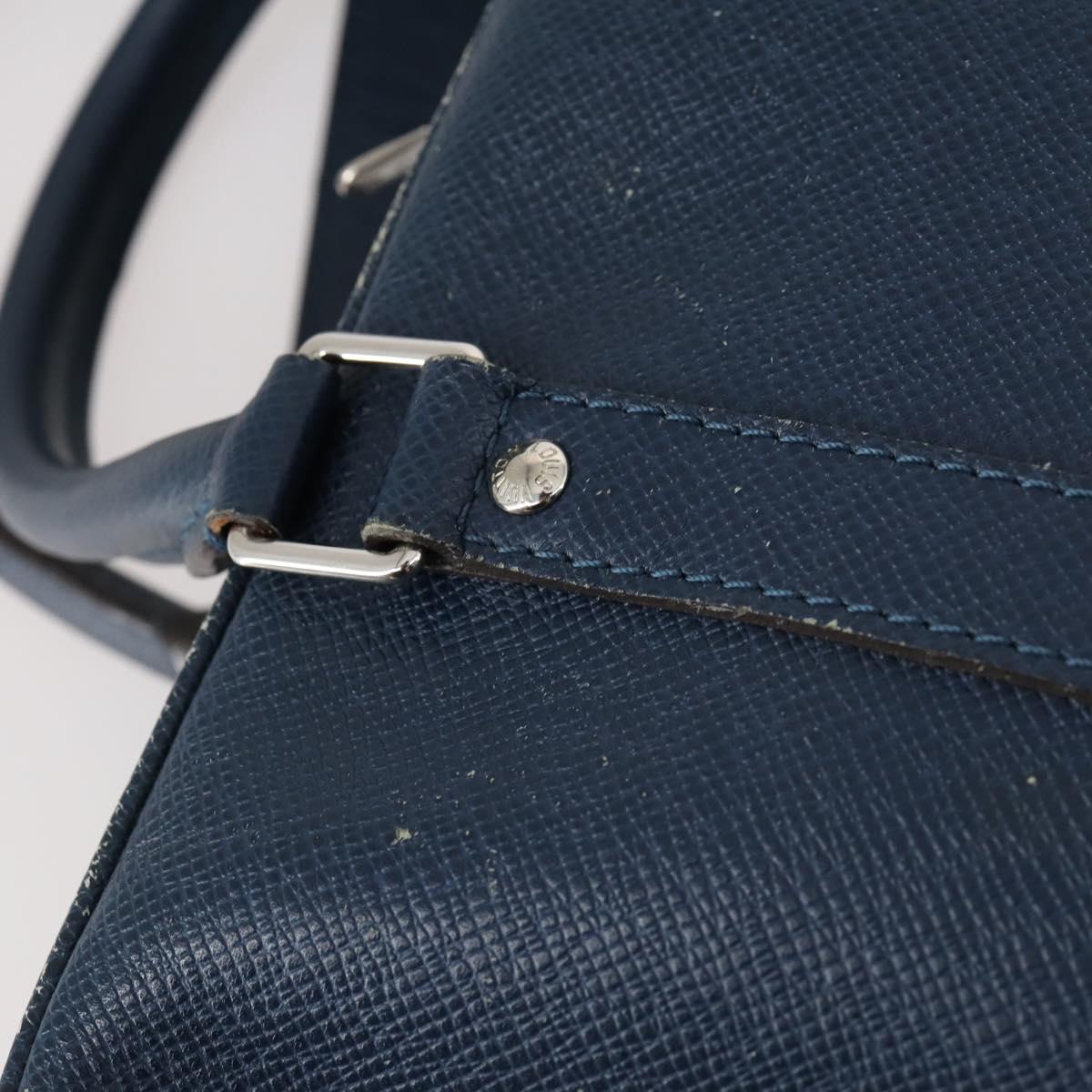 LOUIS VUITTON Taiga Porte Documents Voyage PM Bag 2way Blue M30639 Auth 136614