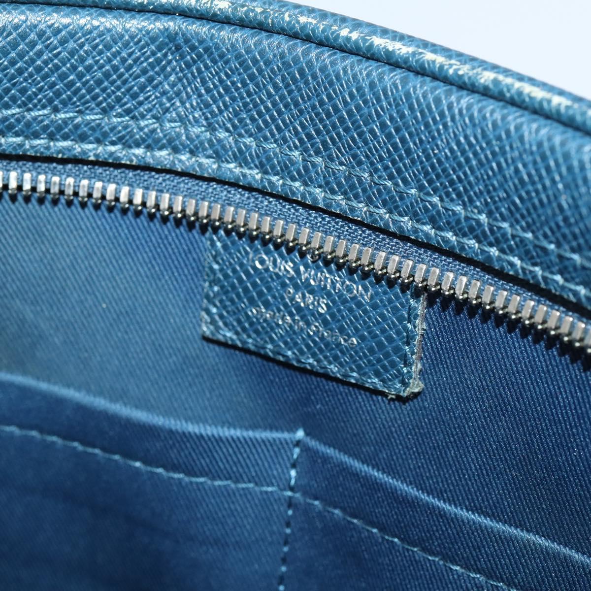 LOUIS VUITTON Taiga Porte Documents Voyage PM Bag 2way Blue M30639 Auth 136614
