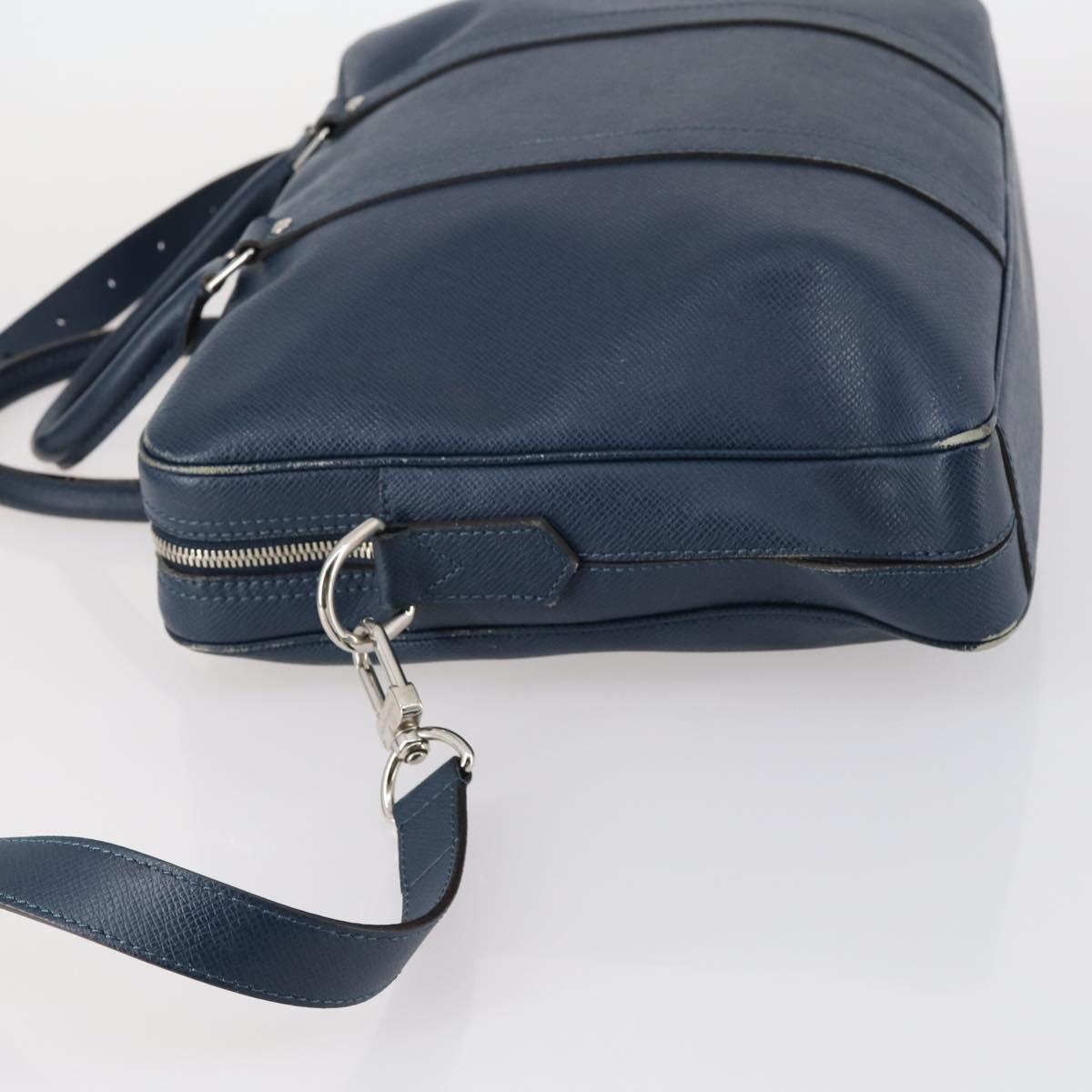 LOUIS VUITTON Taiga Porte Documents Voyage PM Bag 2way Blue M30639 Auth 136614