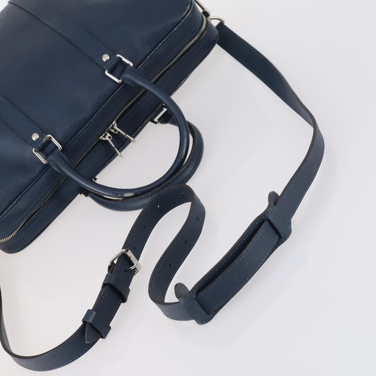 LOUIS VUITTON Taiga Porte Documents Voyage PM Bag 2way Blue M30639 Auth 136614