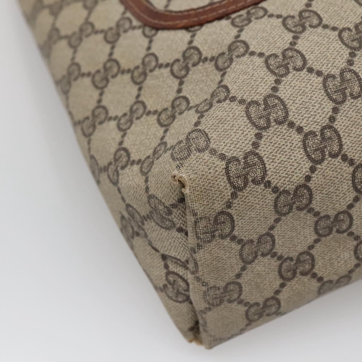 GUCCI GG Supreme Web Sherry Line Tote Bag PVC Beige 39 002 4487 Auth 136646