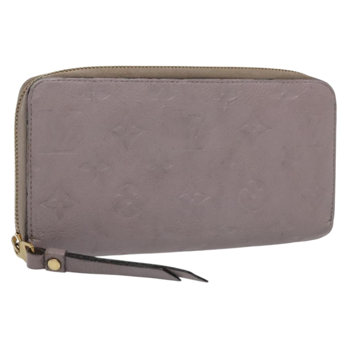 LOUIS VUITTON Monogram Empreinte Zippy Wallet Purple M83225 LV Auth 136652