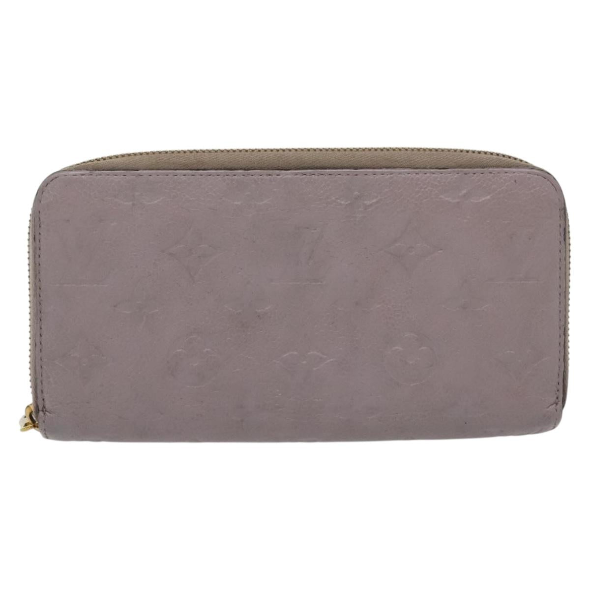 LOUIS VUITTON Monogram Empreinte Zippy Wallet Purple M83225 LV Auth 136652