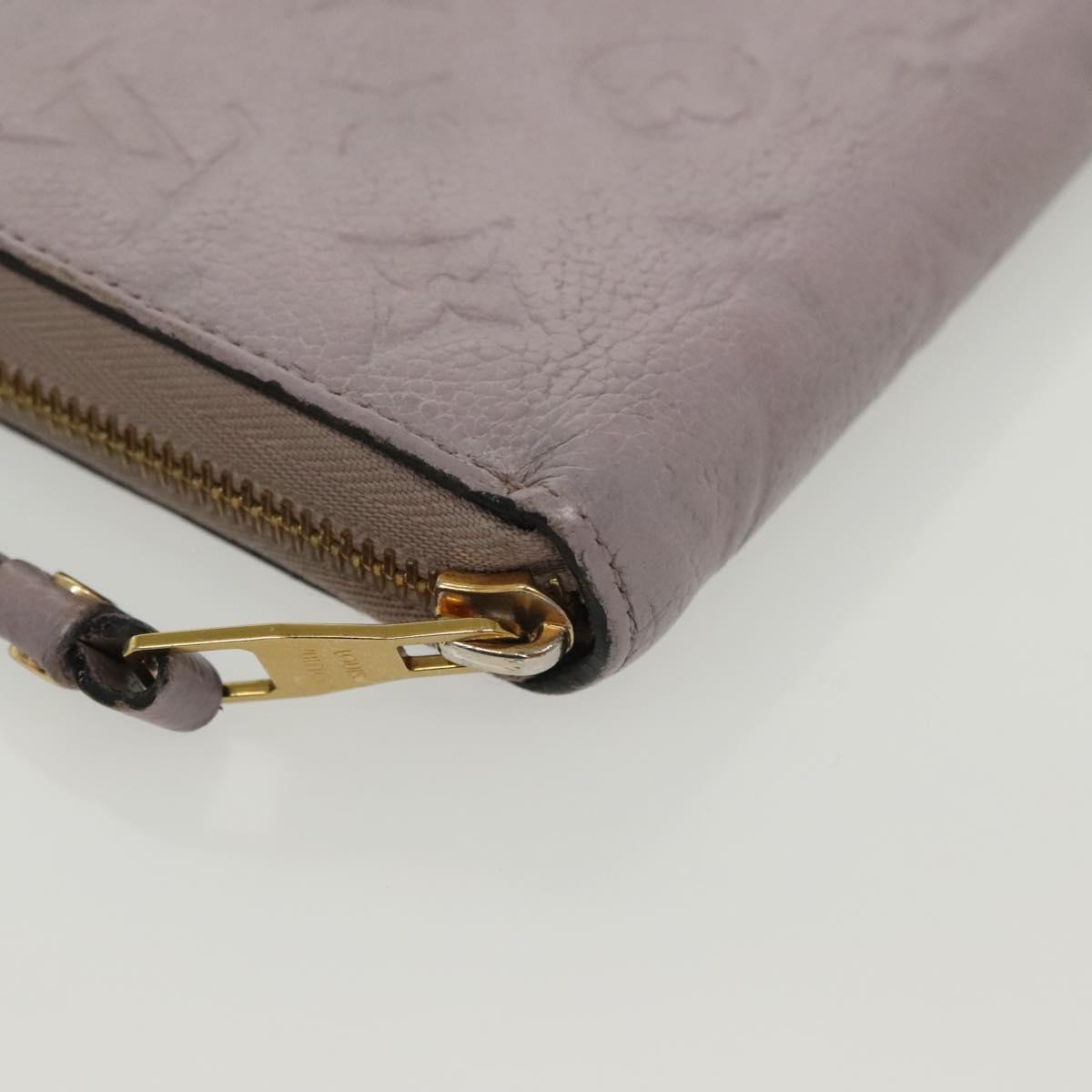 LOUIS VUITTON Monogram Empreinte Zippy Wallet Purple M83225 LV Auth 136652