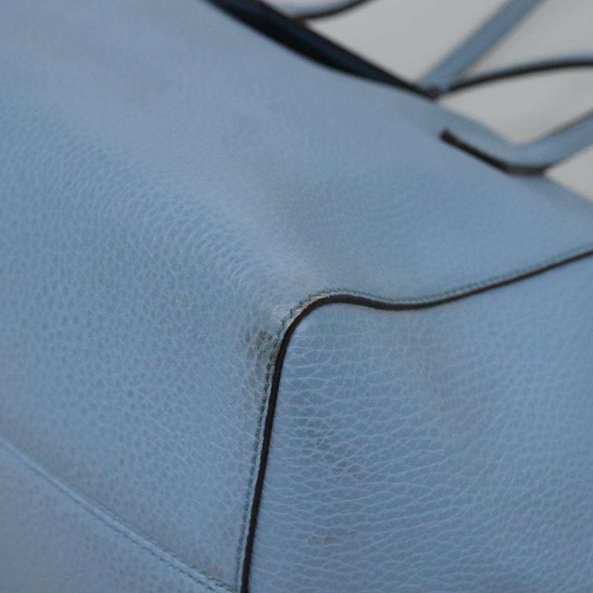 GUCCI Tote Bag Leather Light Blue 354408 Auth 136670