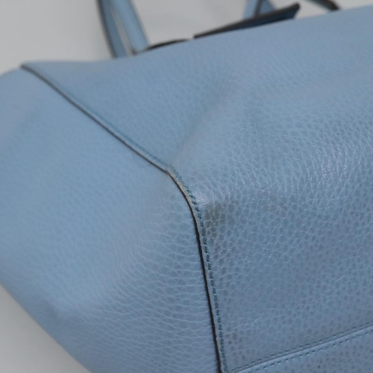 GUCCI Tote Bag Leather Light Blue 354408 Auth 136670