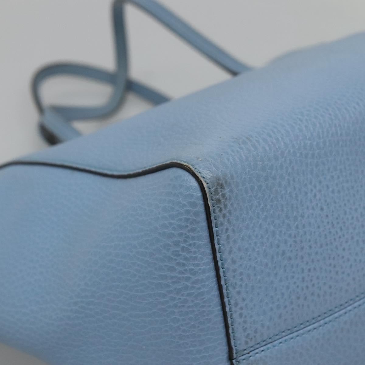 GUCCI Tote Bag Leather Light Blue 354408 Auth 136670