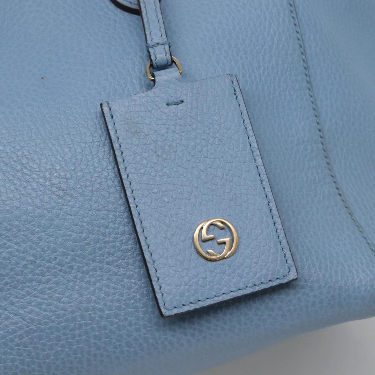 GUCCI Tote Bag Leather Light Blue 354408 Auth 136670