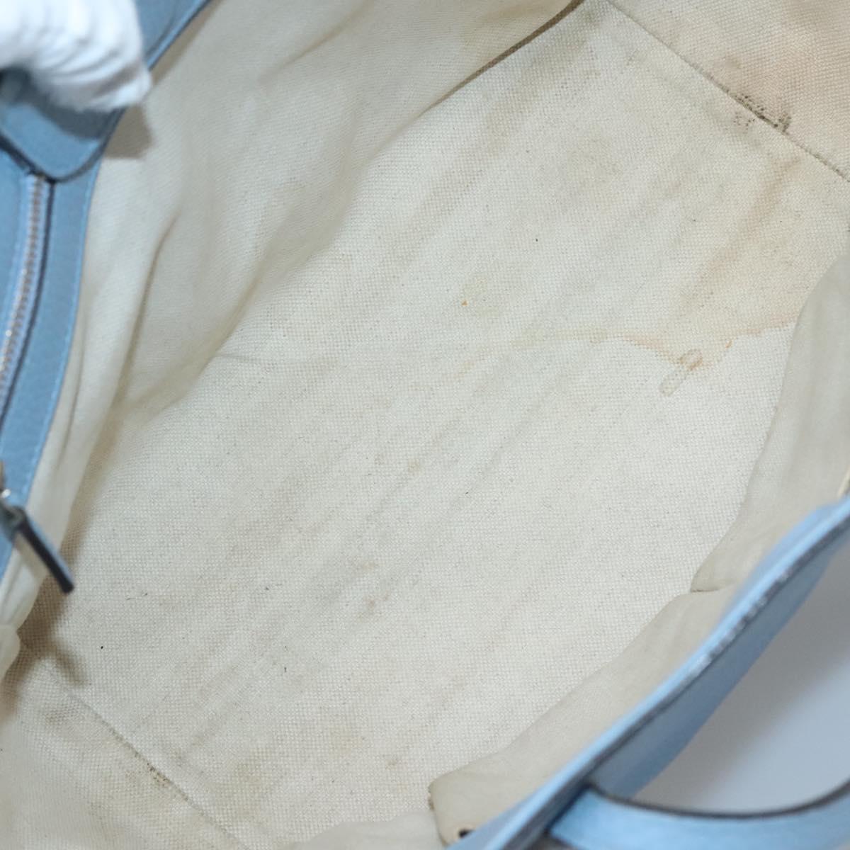 GUCCI Tote Bag Leather Light Blue 354408 Auth 136670
