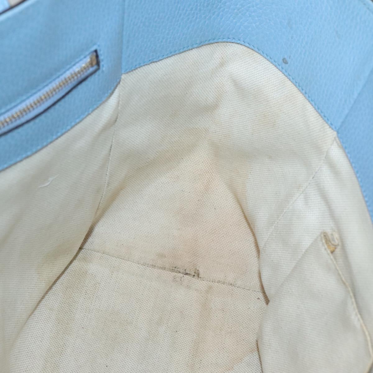 GUCCI Tote Bag Leather Light Blue 354408 Auth 136670