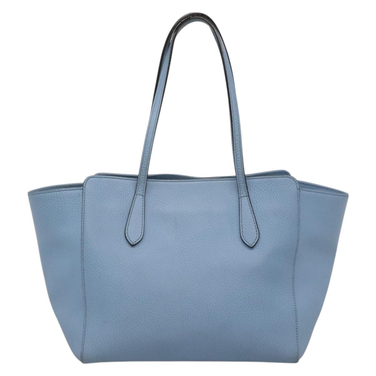 GUCCI Tote Bag Leather Light Blue 354408 Auth 136670