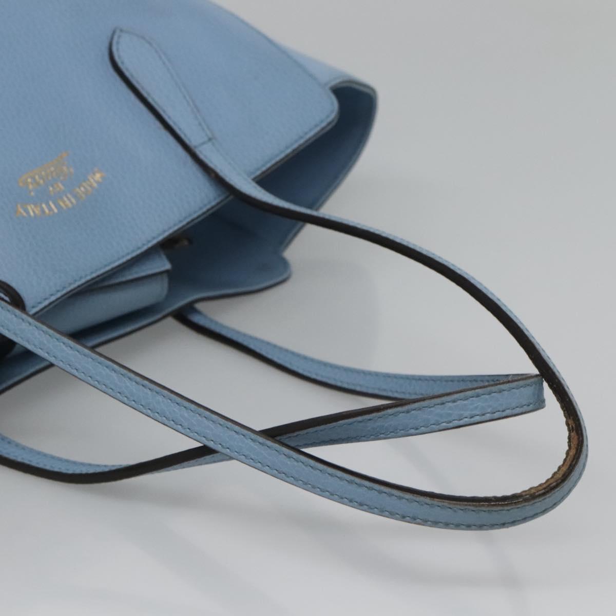 GUCCI Tote Bag Leather Light Blue 354408 Auth 136670