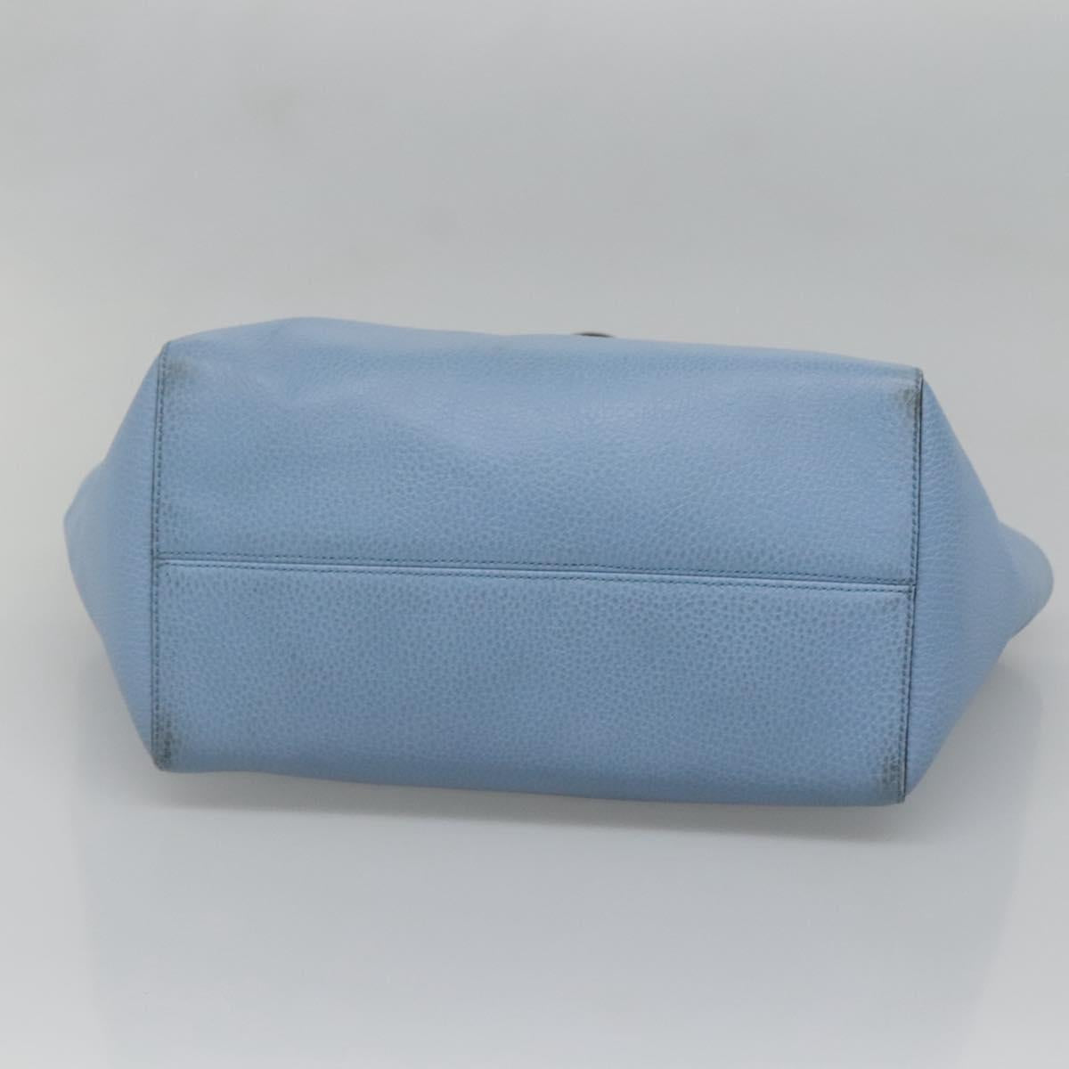 GUCCI Tote Bag Leather Light Blue 354408 Auth 136670