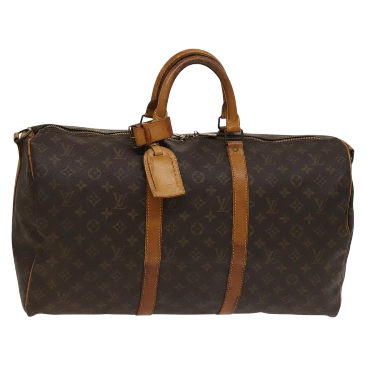 LOUIS VUITTON Monogram Keepall Bandouliere 50 Boston Bag M41416 LV Auth 136674