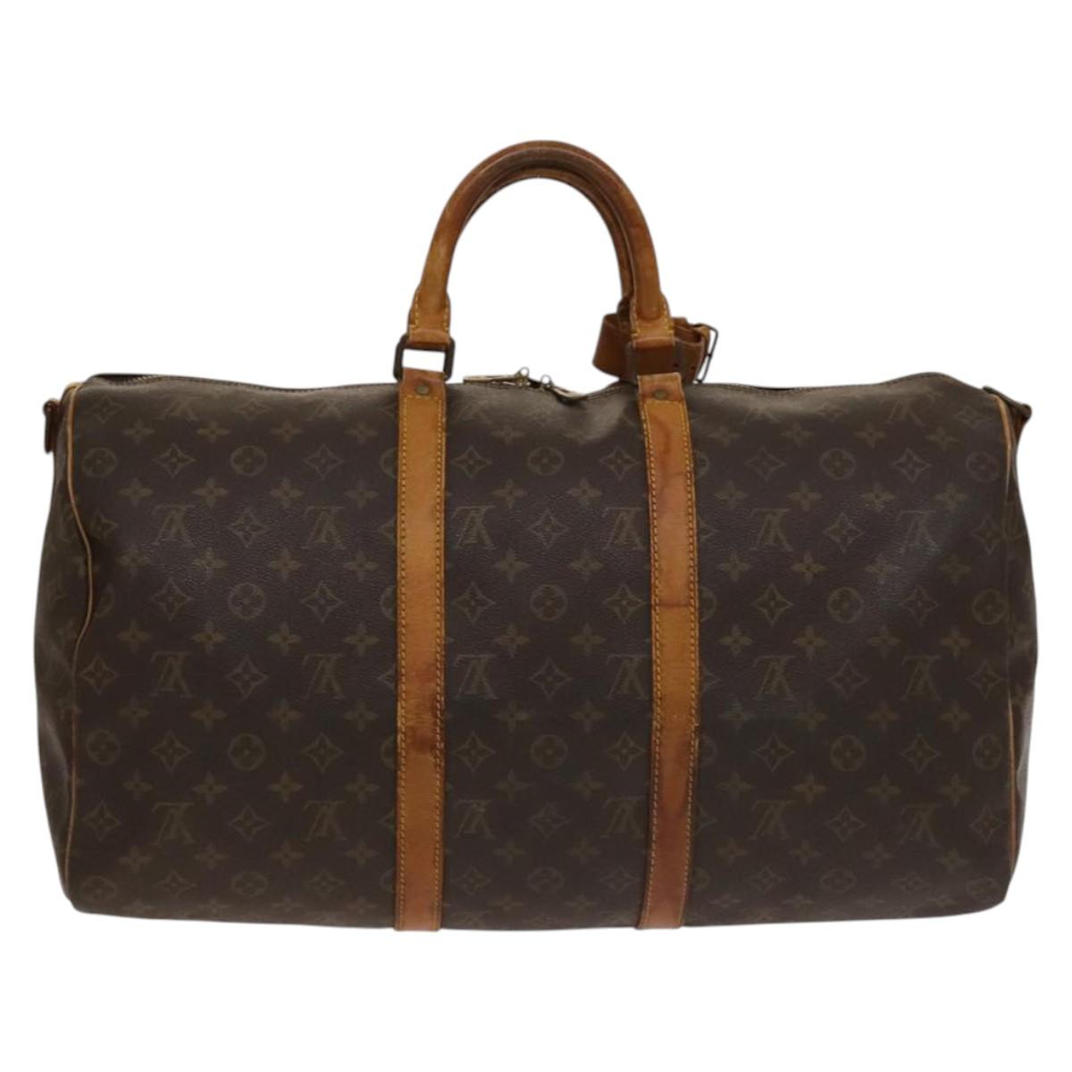 LOUIS VUITTON Monogram Keepall Bandouliere 50 Boston Bag M41416 LV Auth 136674
