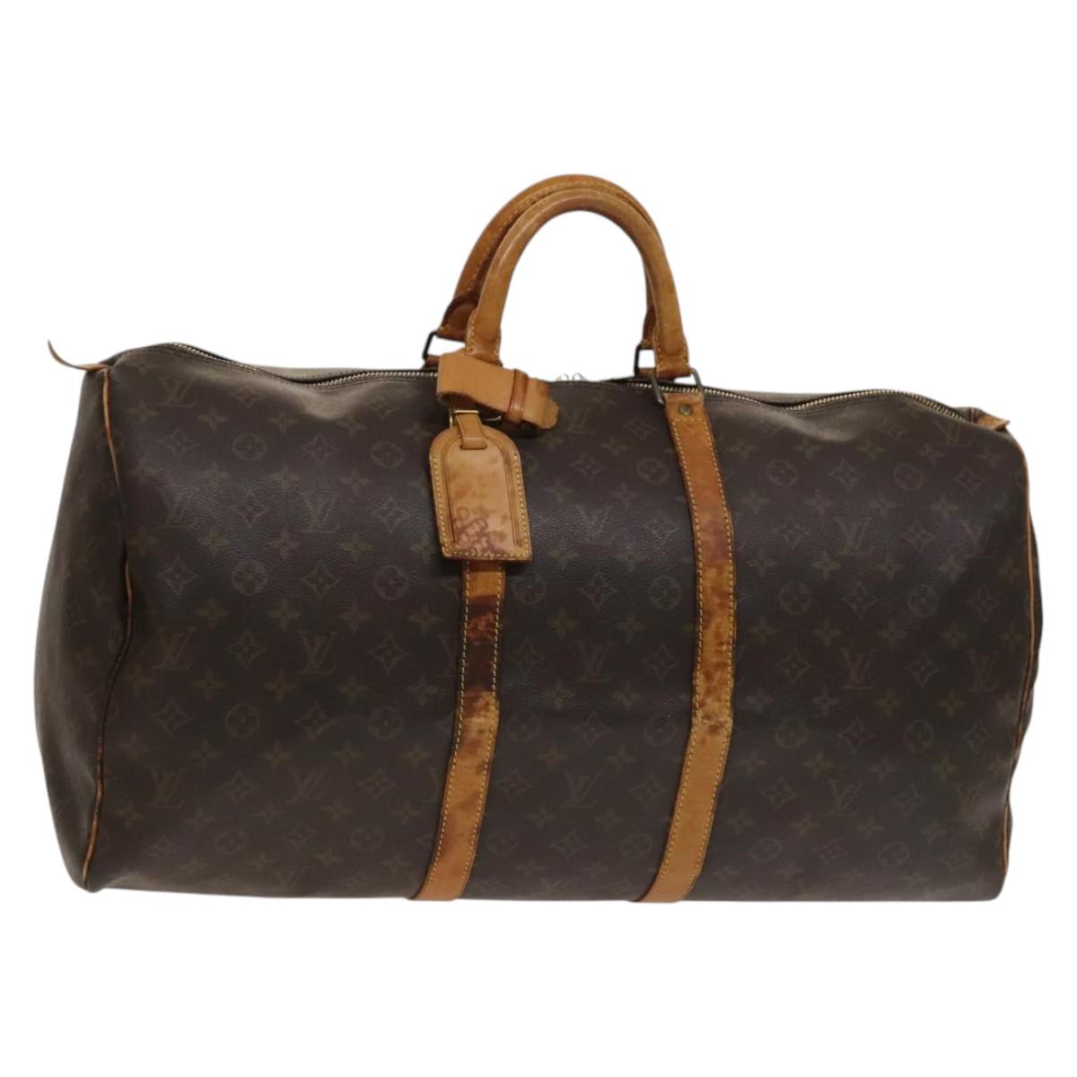 LOUIS VUITTON Monogram Keepall 55 Boston Bag M41424 LV Auth 136675