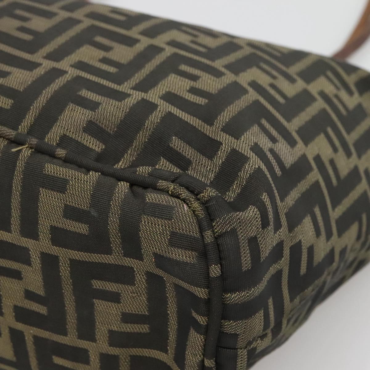 FENDI Zucca Canvas Tote Bag Brown Black Auth 136691