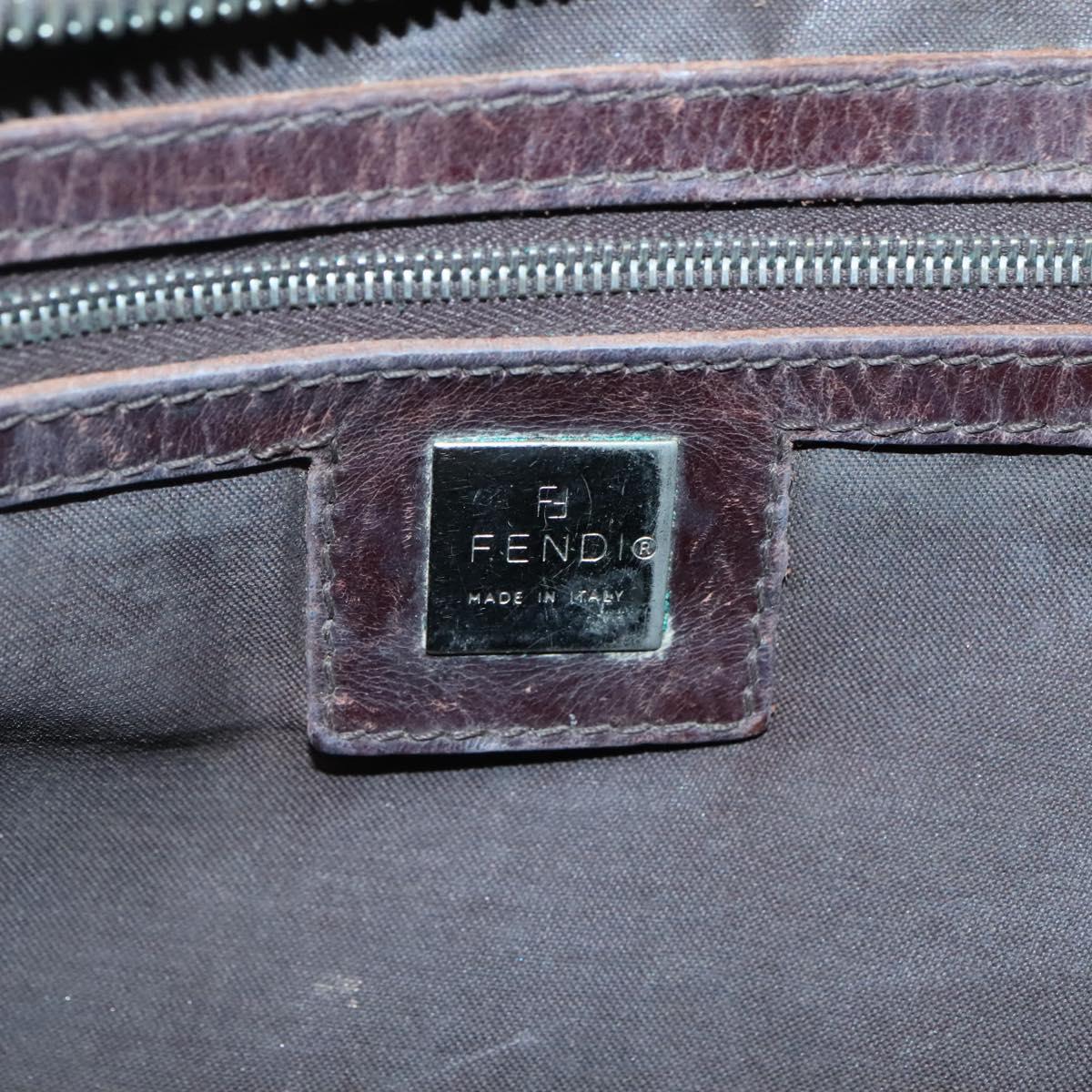 FENDI Zucca Canvas Tote Bag Brown Black Auth 136691
