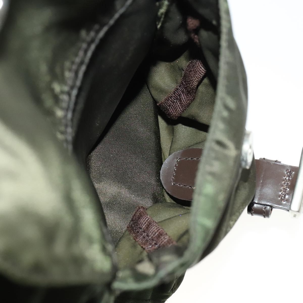 PRADA Backpack Nylon Green Silver Auth 136692